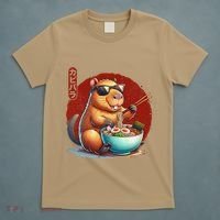 Capybara Funny Ramen Capybara Rodent Kawaii Anime T-Shirt thumb 5