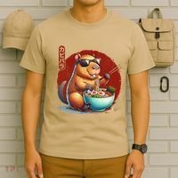 Capybara Funny Ramen Capybara Rodent Kawaii Anime T-Shirt thumb 6