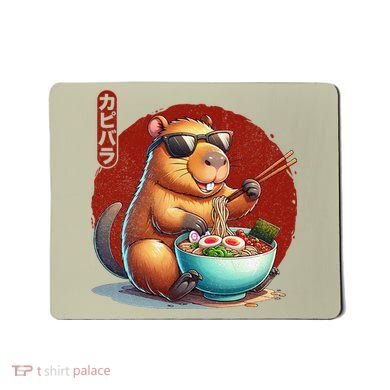 Capybara Funny Ramen Capybara Rodent Kawaii Anime Mousepad