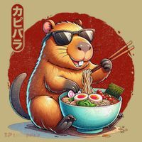 Capybara Funny Ramen Capybara Rodent Kawaii Anime Mousepad thumb 1