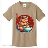 Capybara Funny Ramen Capybara Rodent Kawaii Anime Kids T-Shirt thumb 0