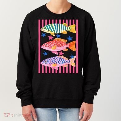 Colors Fish Retro Striped Summer Beach Life Vacation Women's Sweatshirt
