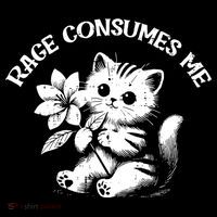 Cat Flower Rage Consumes Me Funny Saying Kitten Stripe Pom Pom Beanie thumb 2