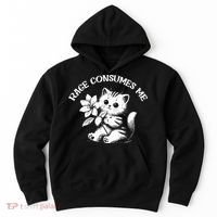 Cat Flower Rage Consumes Me Funny Saying Kitten Hoodie thumb 0