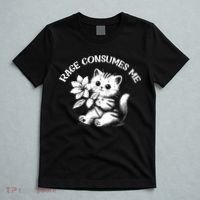 Cat Flower Rage Consumes Me Funny Saying Kitten T-Shirt thumb 5