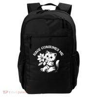 Cat Flower Rage Consumes Me Funny Saying Kitten Backpack thumb 0