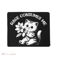Cat Flower Rage Consumes Me Funny Saying Kitten Mousepad thumb 0