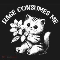 Cat Flower Rage Consumes Me Funny Saying Kitten Mousepad thumb 1
