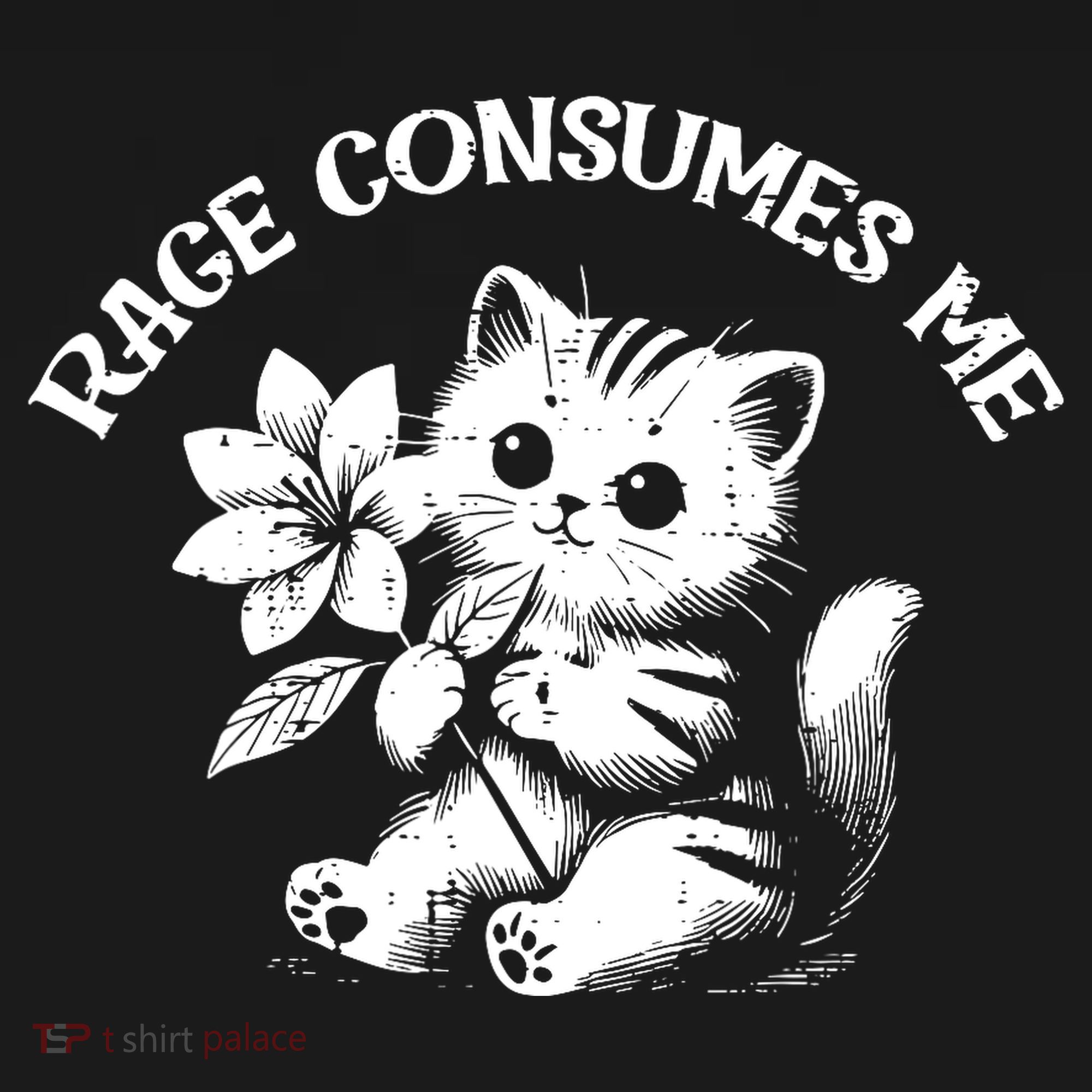 Cat Flower Rage Consumes Me Funny Saying Kitten Baby Bodysuit