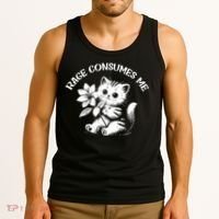 Cat Flower Rage Consumes Me Funny Saying Kitten Tank Top thumb 3