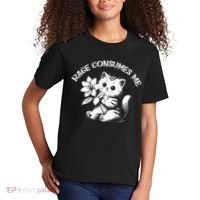 Cat Flower Rage Consumes Me Funny Saying Kitten Kids T-Shirt thumb 2