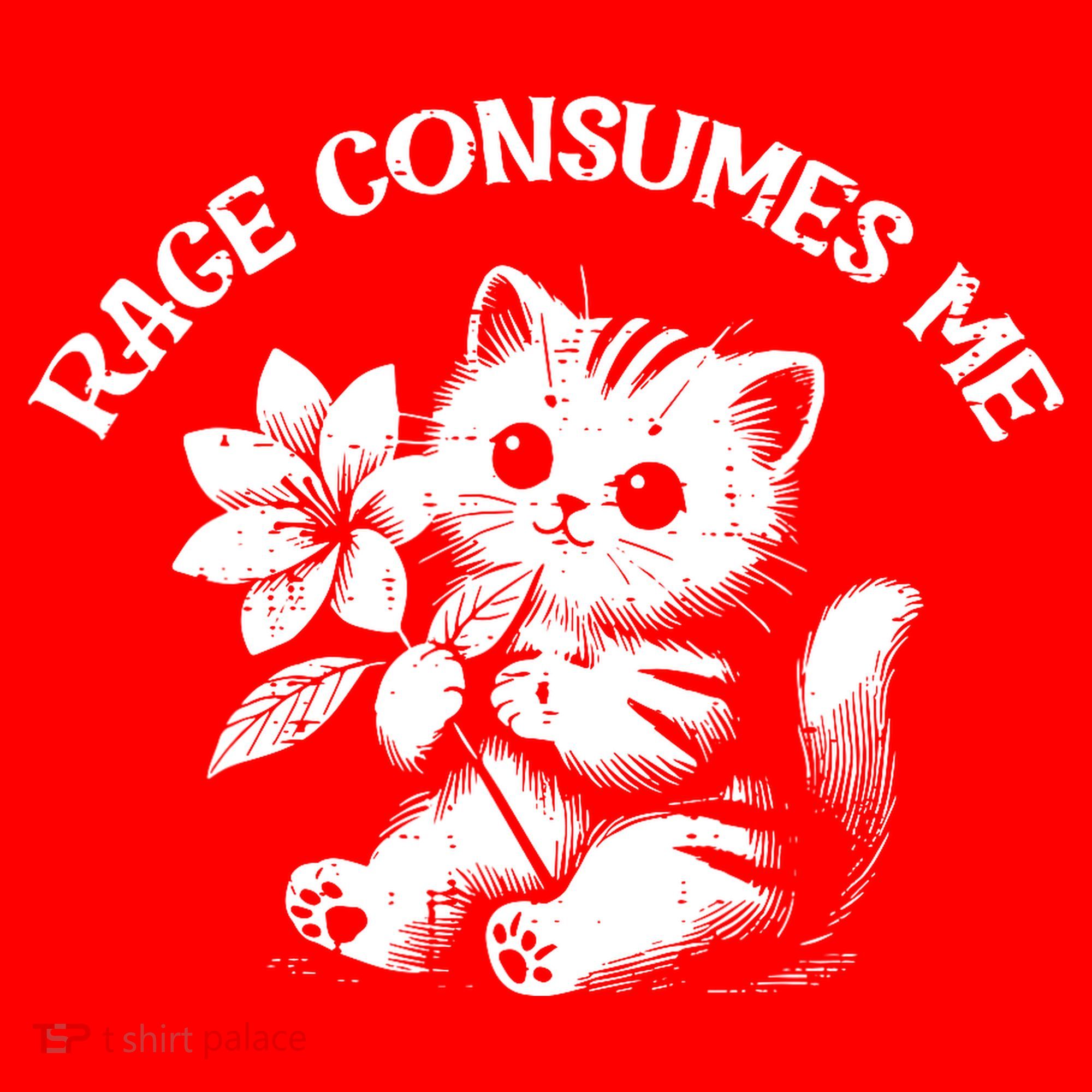 Cat Flower Rage Consumes Me Funny Saying Kitten Santa Hat