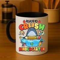 Cute Funny Ready To Crush Kindergarten School Shark Coffee Mug thumb 4