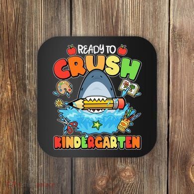 Cute Funny Ready To Crush Kindergarten School Shark Coaster