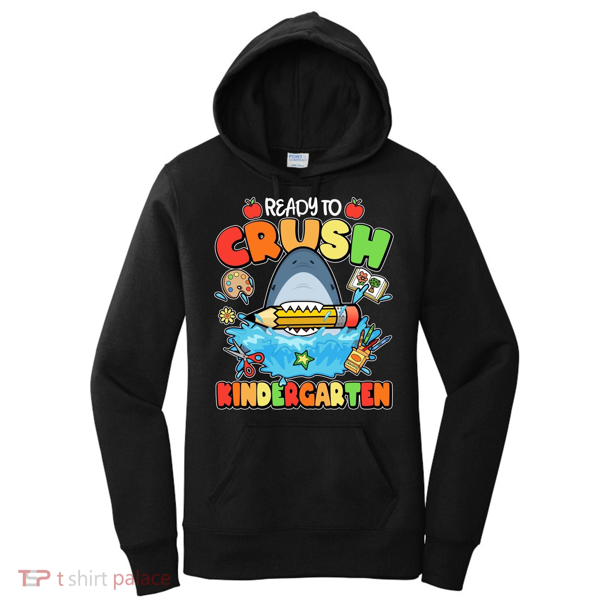 Cute Funny Ready To Crush Kindergarten School Shark Women's Hoodie