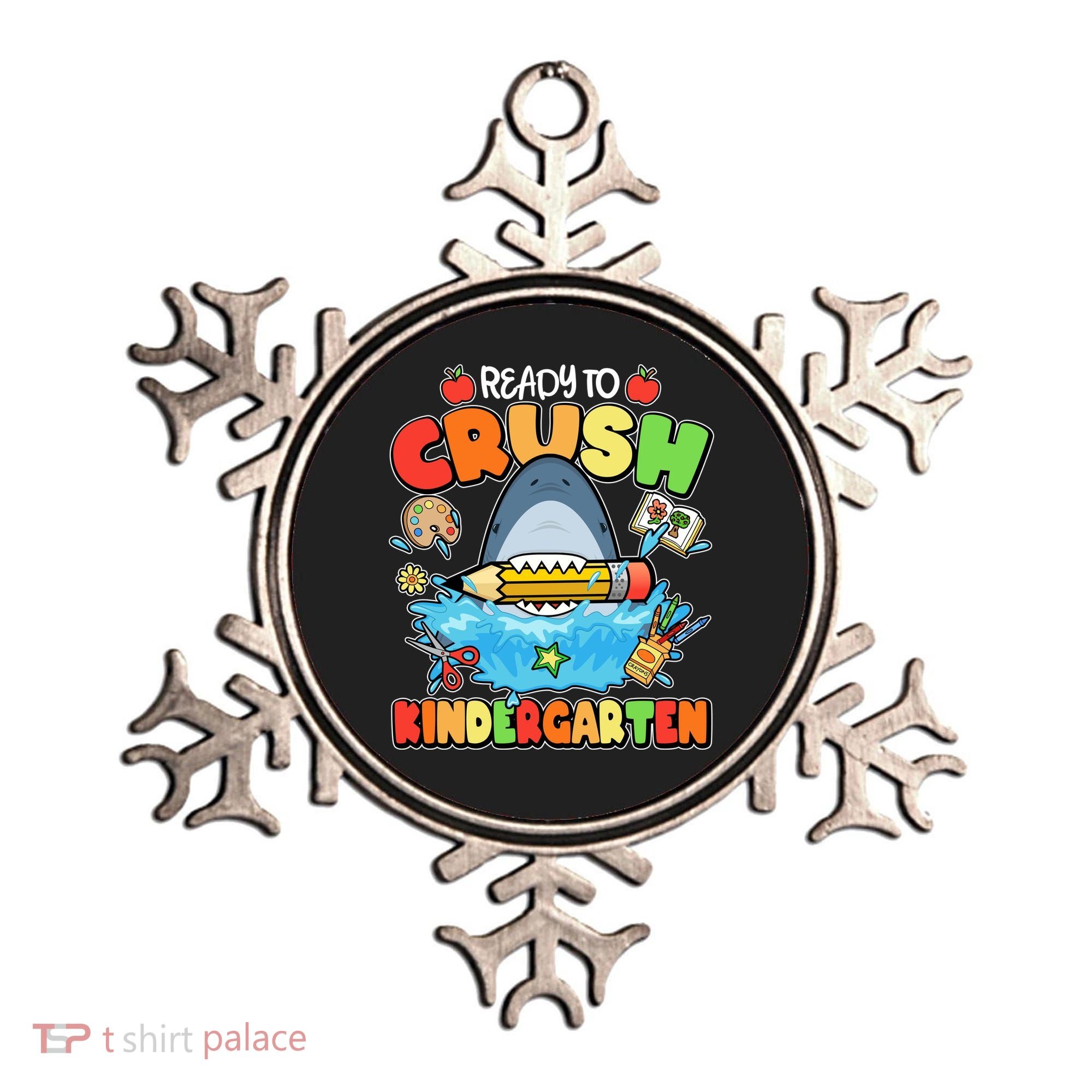 Cute Funny Ready To Crush Kindergarten School Shark Ornament