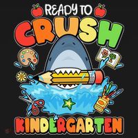 Cute Funny Ready To Crush Kindergarten School Shark Women's Tank Top thumb 5