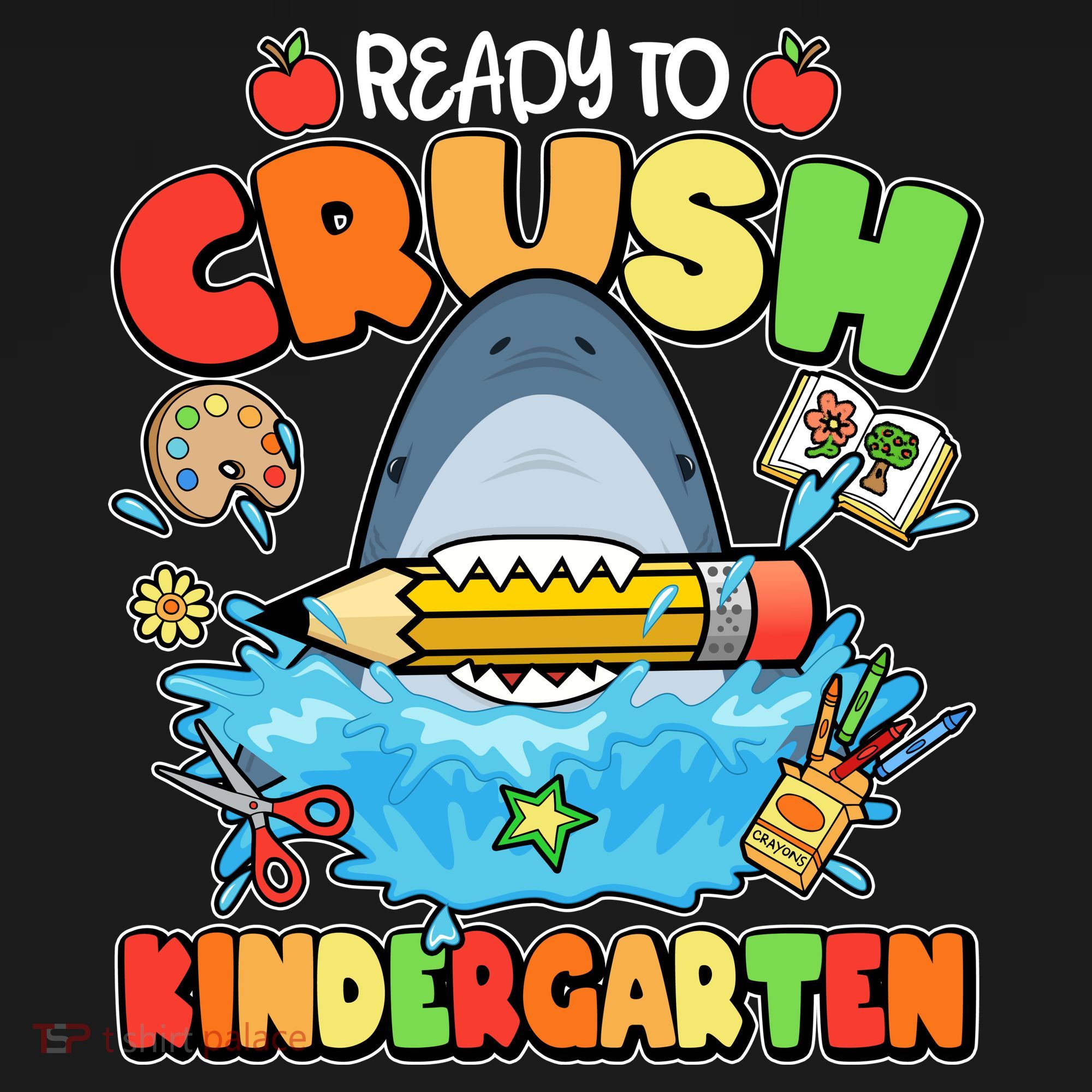 Cute Funny Ready To Crush Kindergarten School Shark Women's Tank Top
