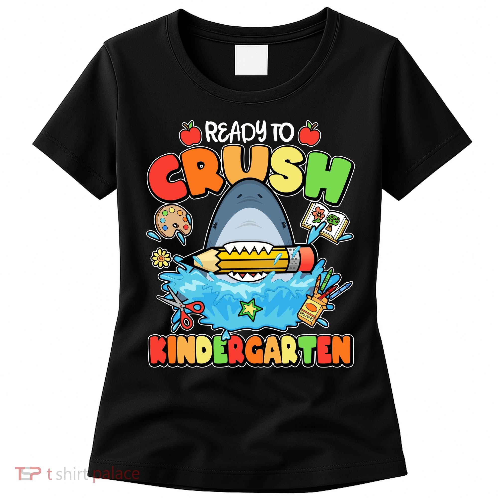 Cute Funny Ready To Crush Kindergarten School Shark Women's T-Shirt