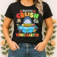 Cute Funny Ready To Crush Kindergarten School Shark Women's T-Shirt thumb 2