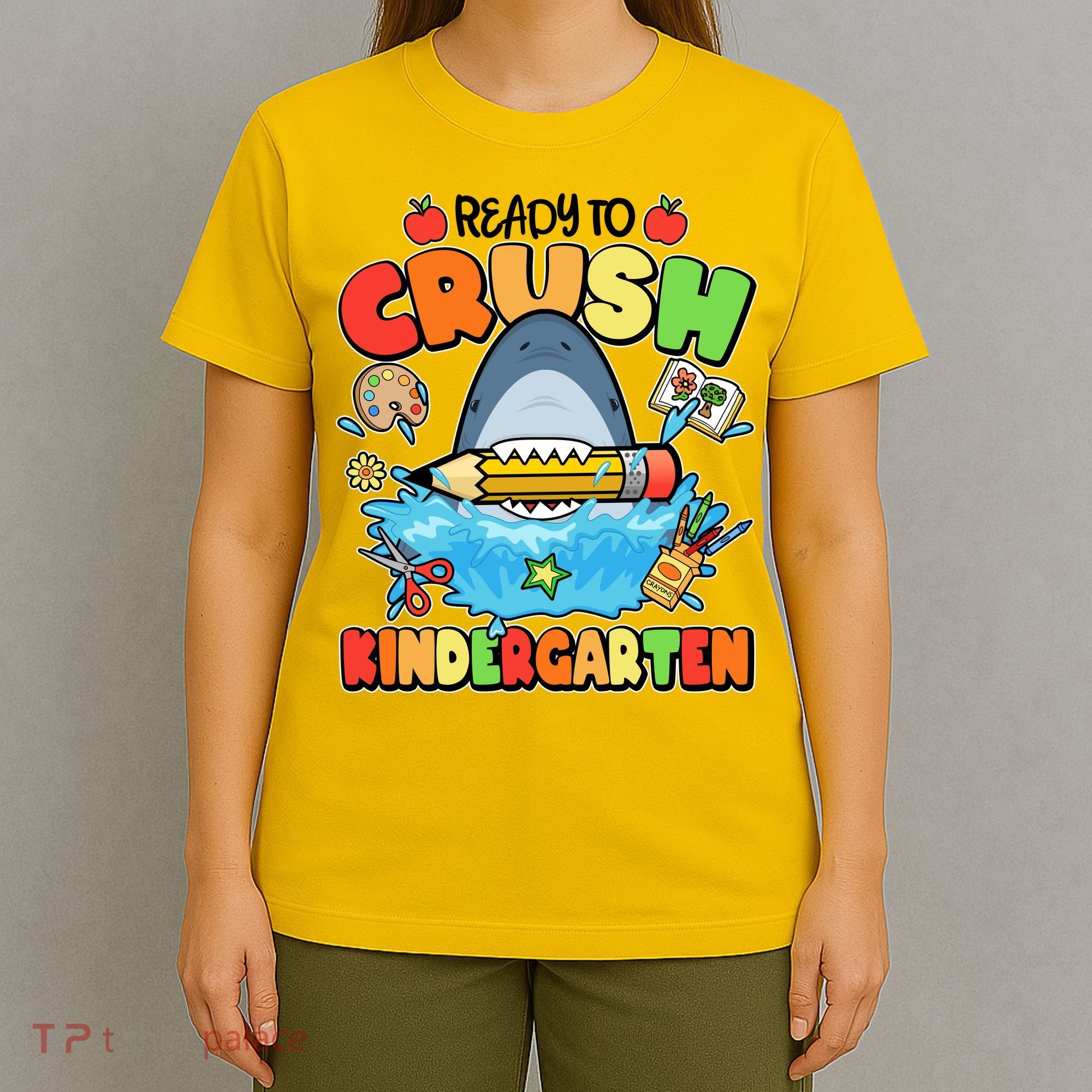 Cute Funny Ready To Crush Kindergarten School Shark T-Shirt