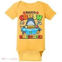 Cute Funny Ready To Crush Kindergarten School Shark Baby Bodysuit thumb 0