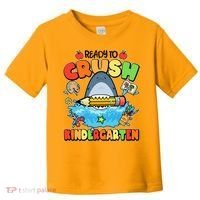 Cute Funny Ready To Crush Kindergarten School Shark Toddler T-Shirt thumb 0