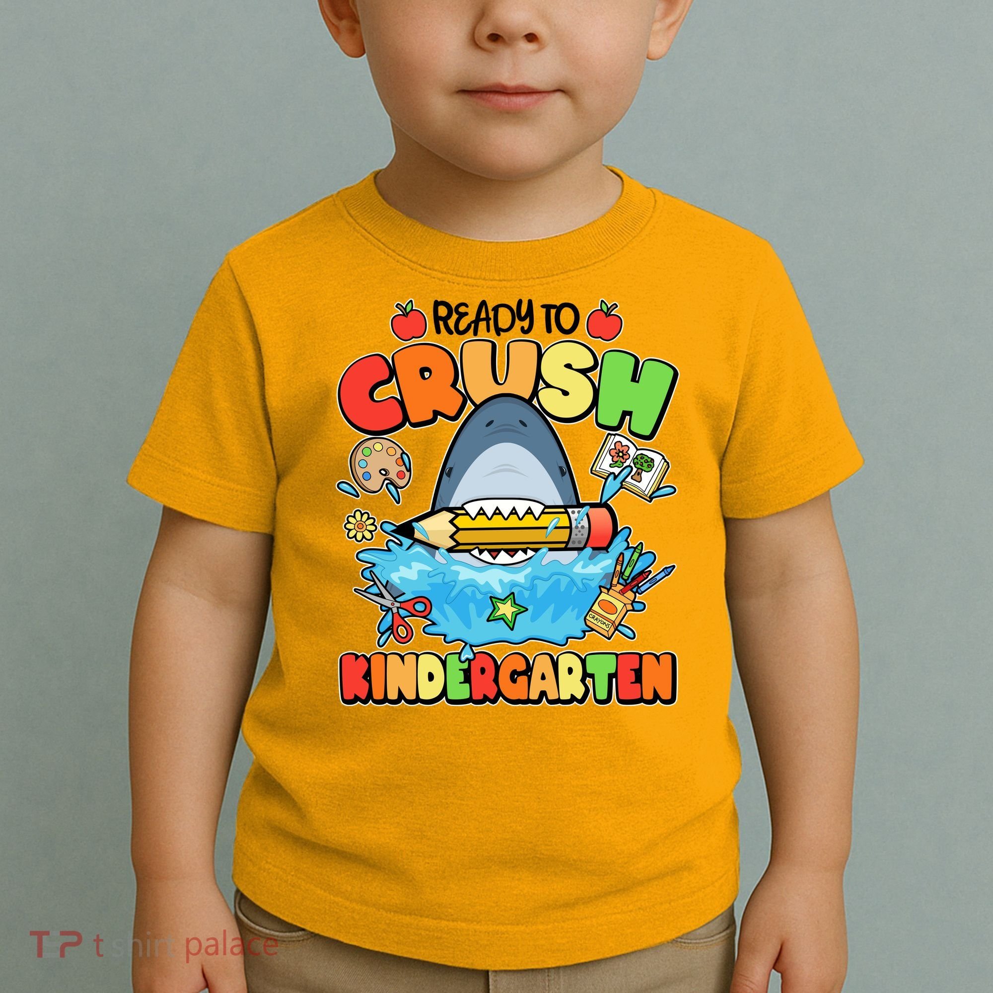 Cute Funny Ready To Crush Kindergarten School Shark Toddler T-Shirt