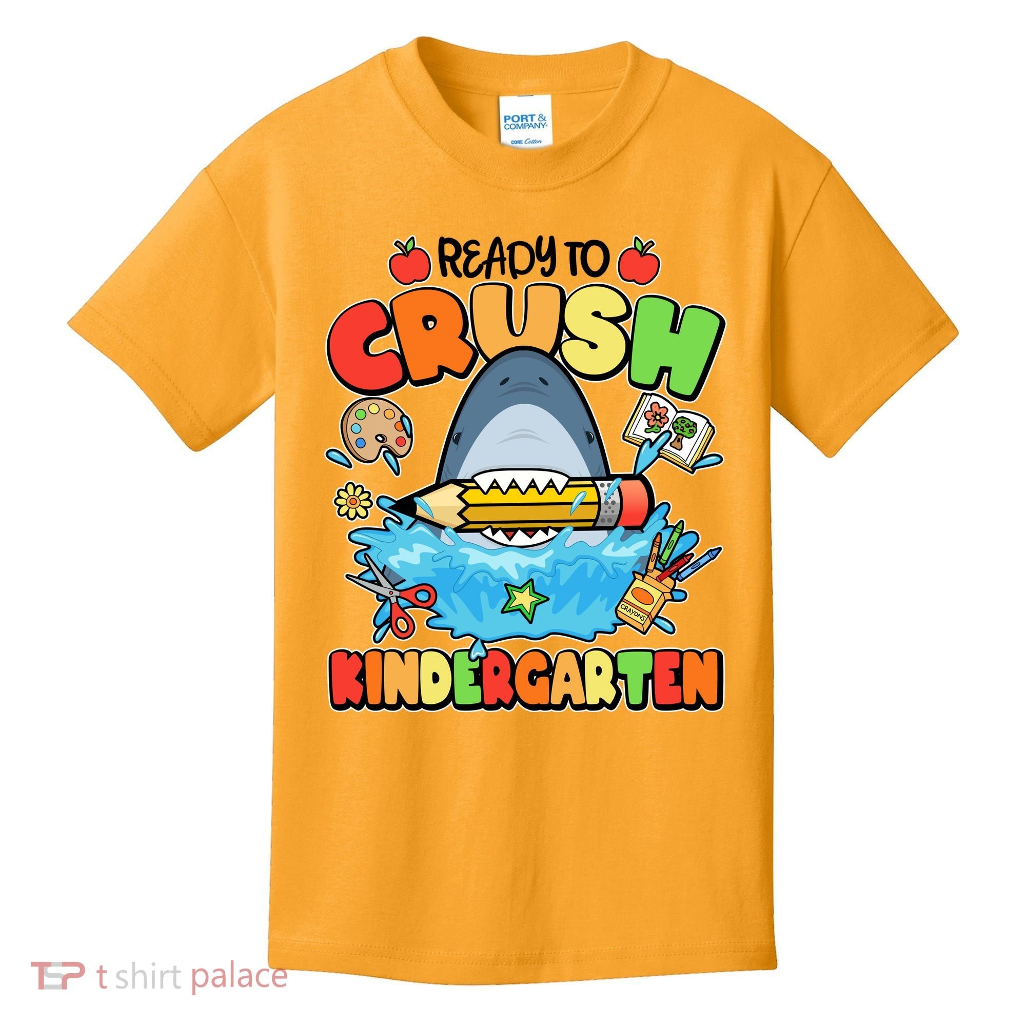 Cute Funny Ready To Crush Kindergarten School Shark Kids T-Shirt