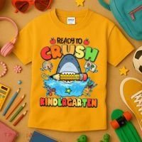 Cute Funny Ready To Crush Kindergarten School Shark Kids T-Shirt thumb 3