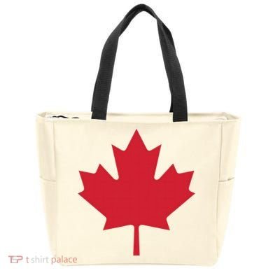 Canadian Flag Red Maple Leaf Canada Day Tote Bag