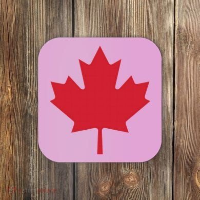 Canadian Flag Red Maple Leaf Canada Day Coaster