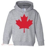 Canadian Flag Red Maple Leaf Canada Day Toddler Hoodie thumb 0