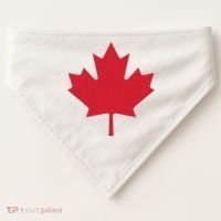 Canadian Flag Red Maple Leaf Canada Day USA-Made Doggie Bandana thumb 0