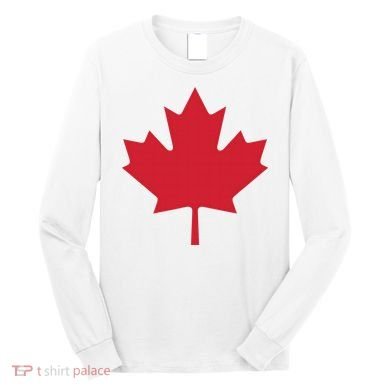 Canadian Flag Red Maple Leaf Canada Day Long Sleeve Shirt