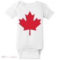 Canadian Flag Red Maple Leaf Canada Day Baby Bodysuit thumb 0