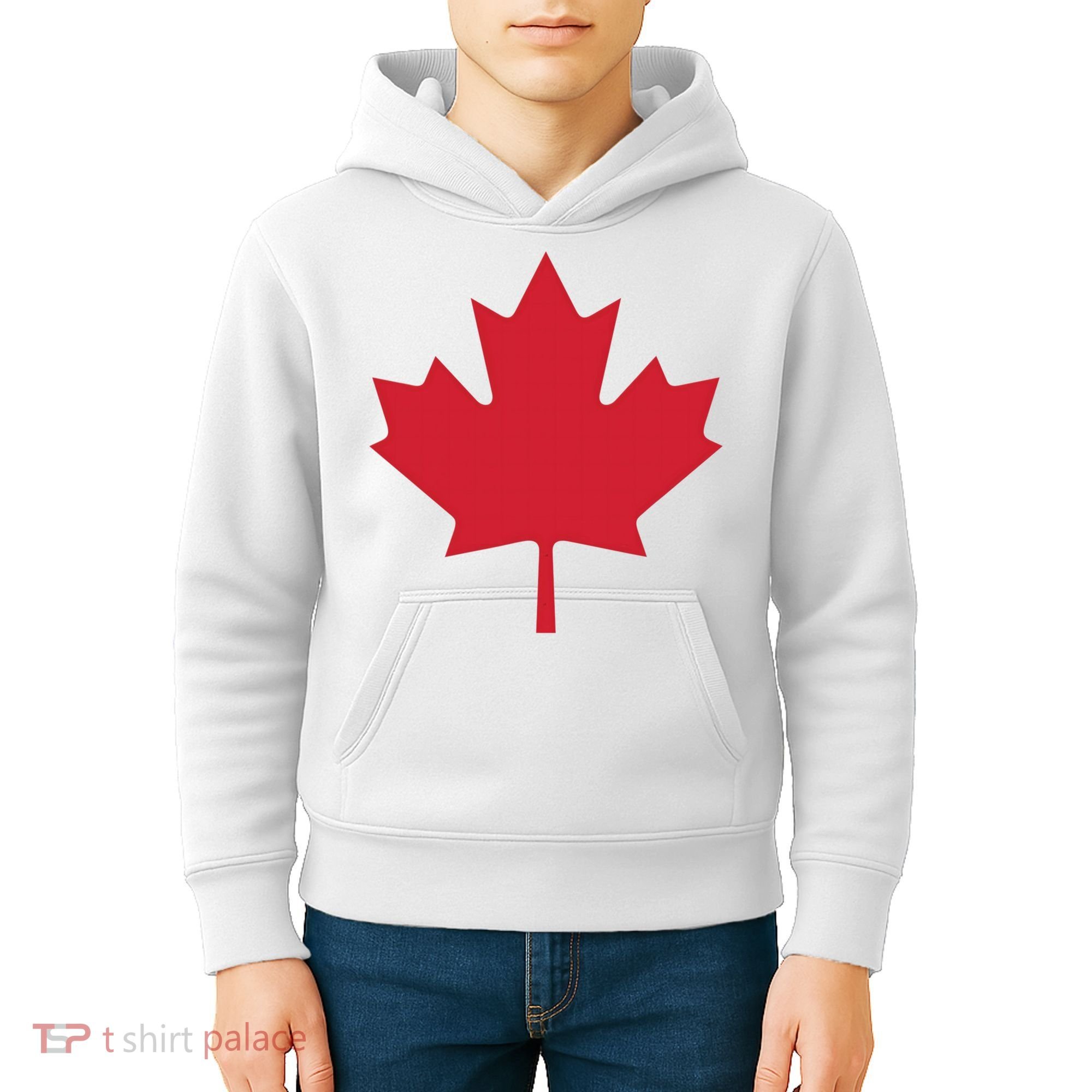 Canadian Flag Red Maple Leaf Canada Day Kids Hoodie