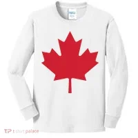 Canadian Flag Red Maple Leaf Canada Day Kids Long Sleeve Shirt thumb 0