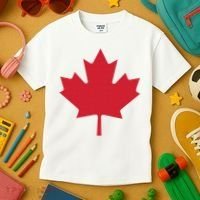 Canadian Flag Red Maple Leaf Canada Day Kids T-Shirt thumb 3