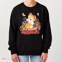 Cute Floral Restful Fox Butterfly Women's Sweatshirt thumb 0