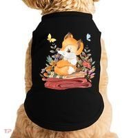 Cute Floral Restful Fox Butterfly Doggie Tank thumb 0