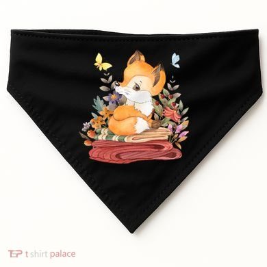 Cute Floral Restful Fox Butterfly USA-Made Doggie Bandana