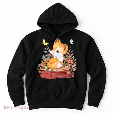 Cute Floral Restful Fox Butterfly Hoodie