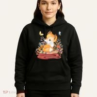 Cute Floral Restful Fox Butterfly Hoodie thumb 5