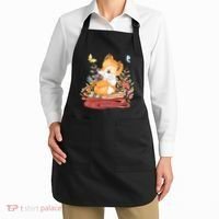 Cute Floral Restful Fox Butterfly Apron thumb 2