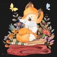 Cute Floral Restful Fox Butterfly Sweatshirt thumb 3