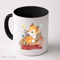 Cute Floral Restful Fox Butterfly Coffee Mug thumb 0