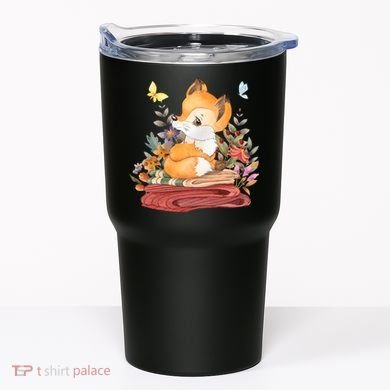 Cute Floral Restful Fox Butterfly Tumbler