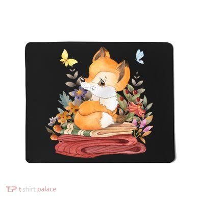 Cute Floral Restful Fox Butterfly Mousepad
