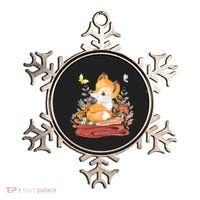 Cute Floral Restful Fox Butterfly Ornament thumb 0